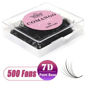 CoMango 500Fans Promade Fans Eyelashes Extension Bulk 3/6/7/10/12/14/16D Pointy Stem 0.05/0.07 C/D Curl Premade Volume Fans (Color: 7D-0.07mm, Curl, Length: D, 9mm)