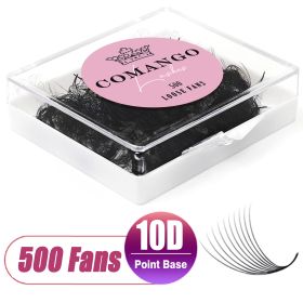 CoMango 500Fans Promade Fans Eyelashes Extension Bulk 3/6/7/10/12/14/16D Pointy Stem 0.05/0.07 C/D Curl Premade Volume Fans (Color: 10D-0.07mm, Curl, Length: C, 11mm)