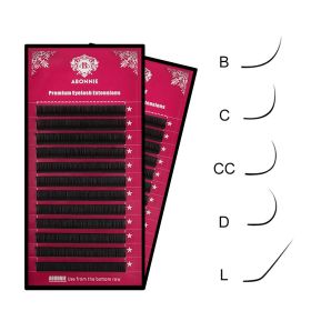 Abonnie B/C/CC/D/L Curl Classic Individual Eyelashes Extensions Fluffy Volume Lashes Supply All Size Cilios L (Thickness, Length: 0.10mm, 14mm, Curl: L)