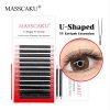 MASSCAKU U Shape YY False Eyelashes C D Curl 8-15mm Mix Premade Volume Fan Lashes Extension Wispy Faux Mink Pestanas