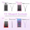 MASSCAKU U Shape YY False Eyelashes C D Curl 8-15mm Mix Premade Volume Fan Lashes Extension Wispy Faux Mink Pestanas